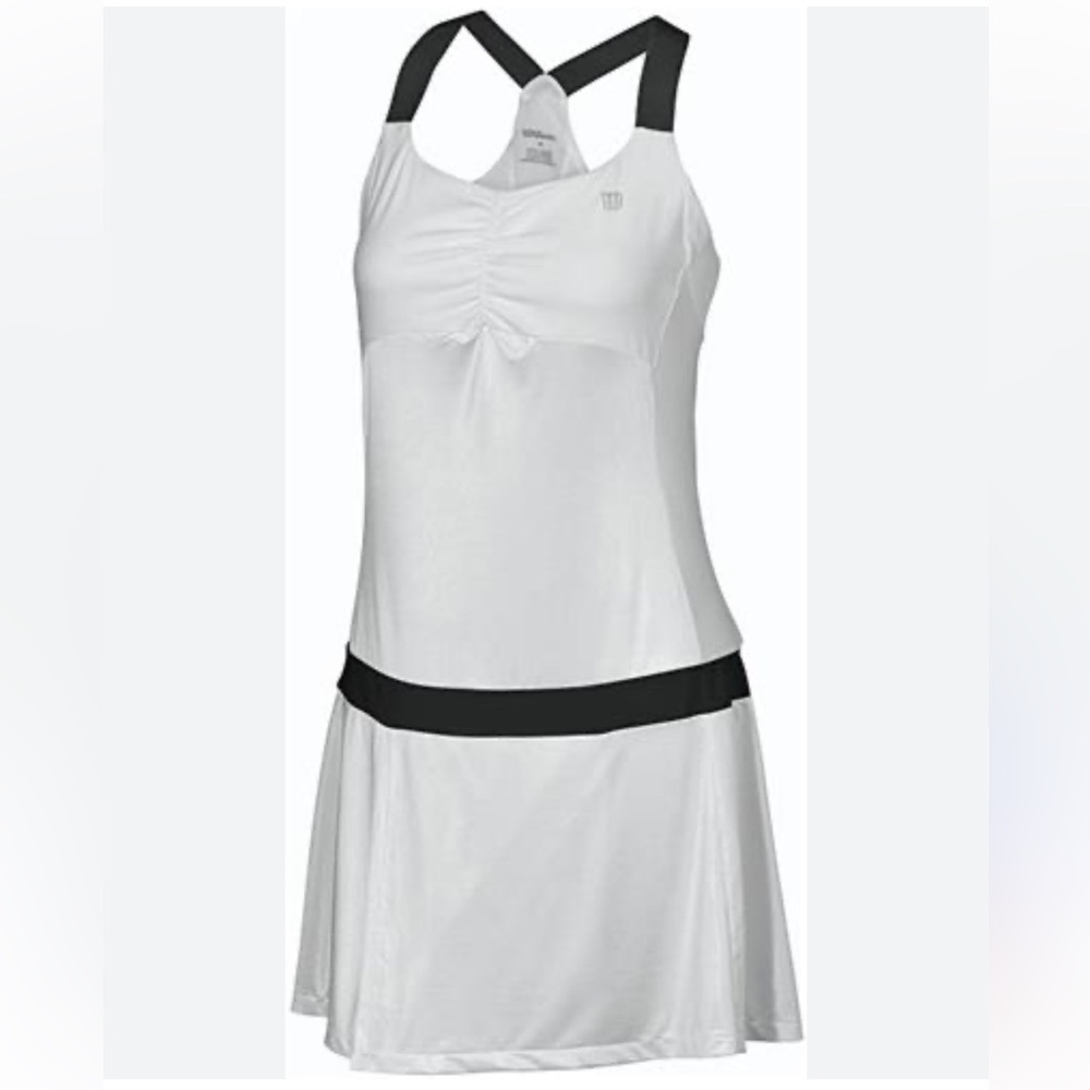 Wilson White Tennis Dress with Black Waistband Womens Tea Lawn Dress XS